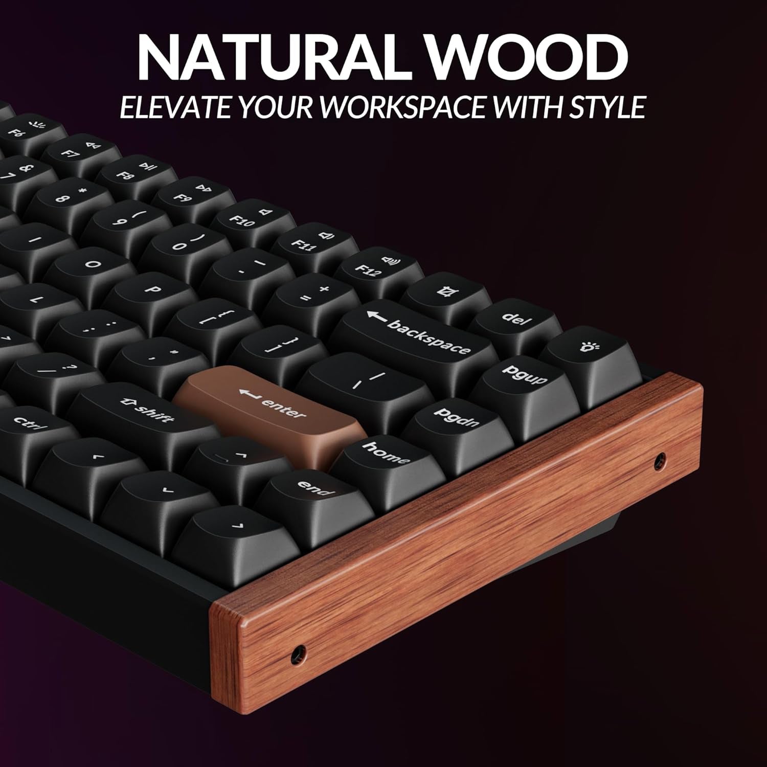 K2 HE Rapid Trigger Wireless Custom Mechanical Keyboard with Hall Effect Gateron Double-Rail Magnetic Switch, QMK 2.4 Ghz Bluetooth 5.2 RGB Compatible with Mac Windows Linux (Aluminum + Wood)