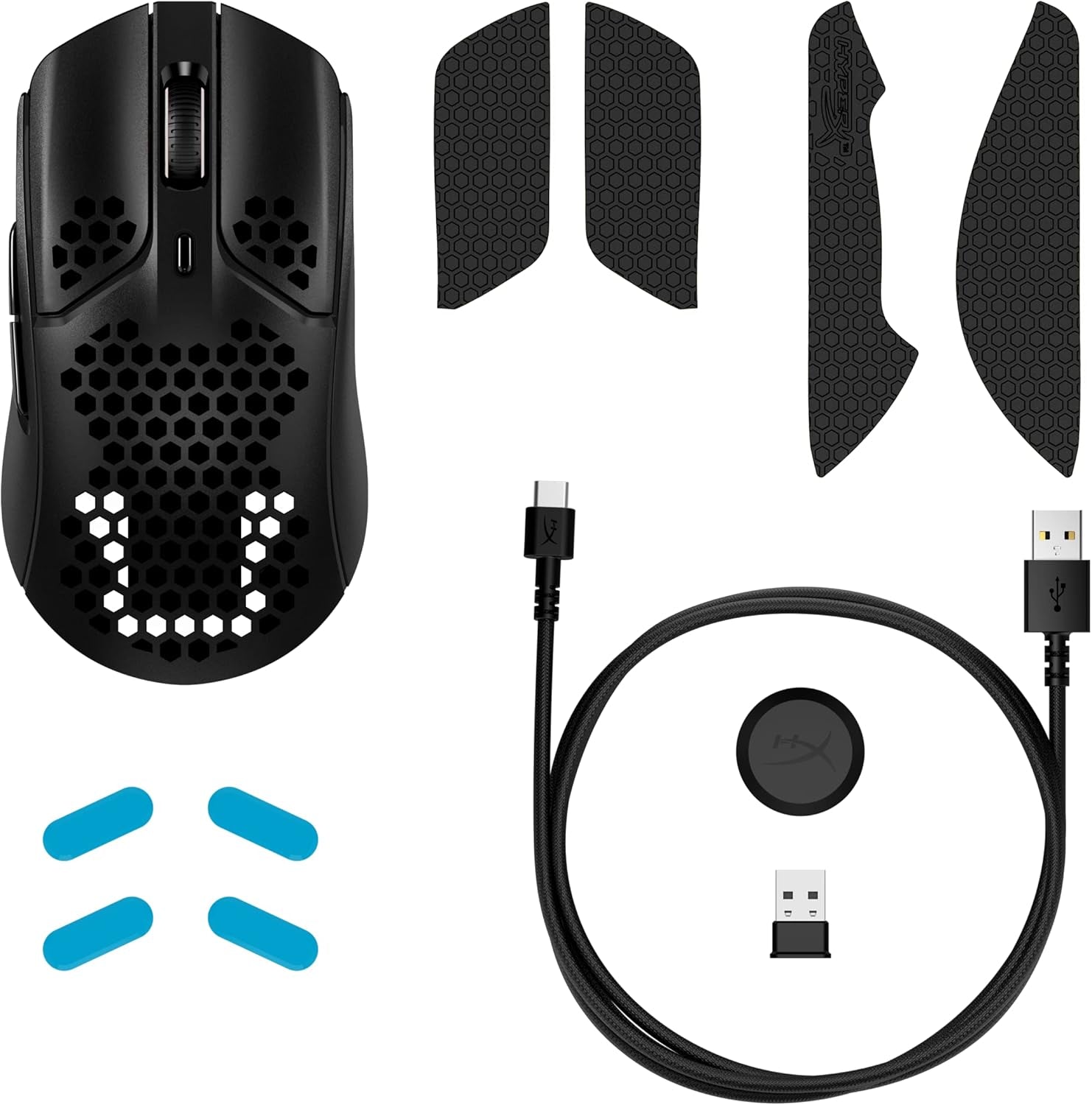 Pulsefire Haste – Wireless Gaming Mouse – Ultra Lightweight, 61G, 100 Hour Battery Life, 2.4Ghz Wireless, Honeycomb Shell, Hex Design, up to 16000 DPI, 6 Programmable Buttons – Black, 4P5D7AA