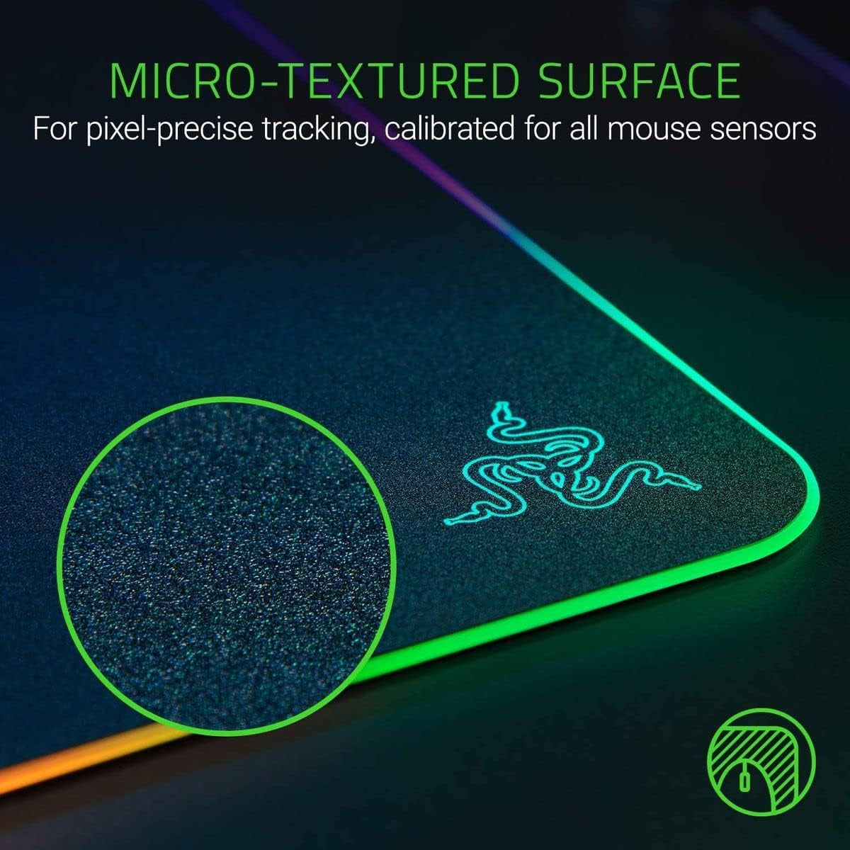 Firefly Hard V2 RGB Gaming Mouse Pad: Customizable Chroma Lighting, Built-In Cable Management, Balanced Control & Speed, Non-Slip Rubber Base