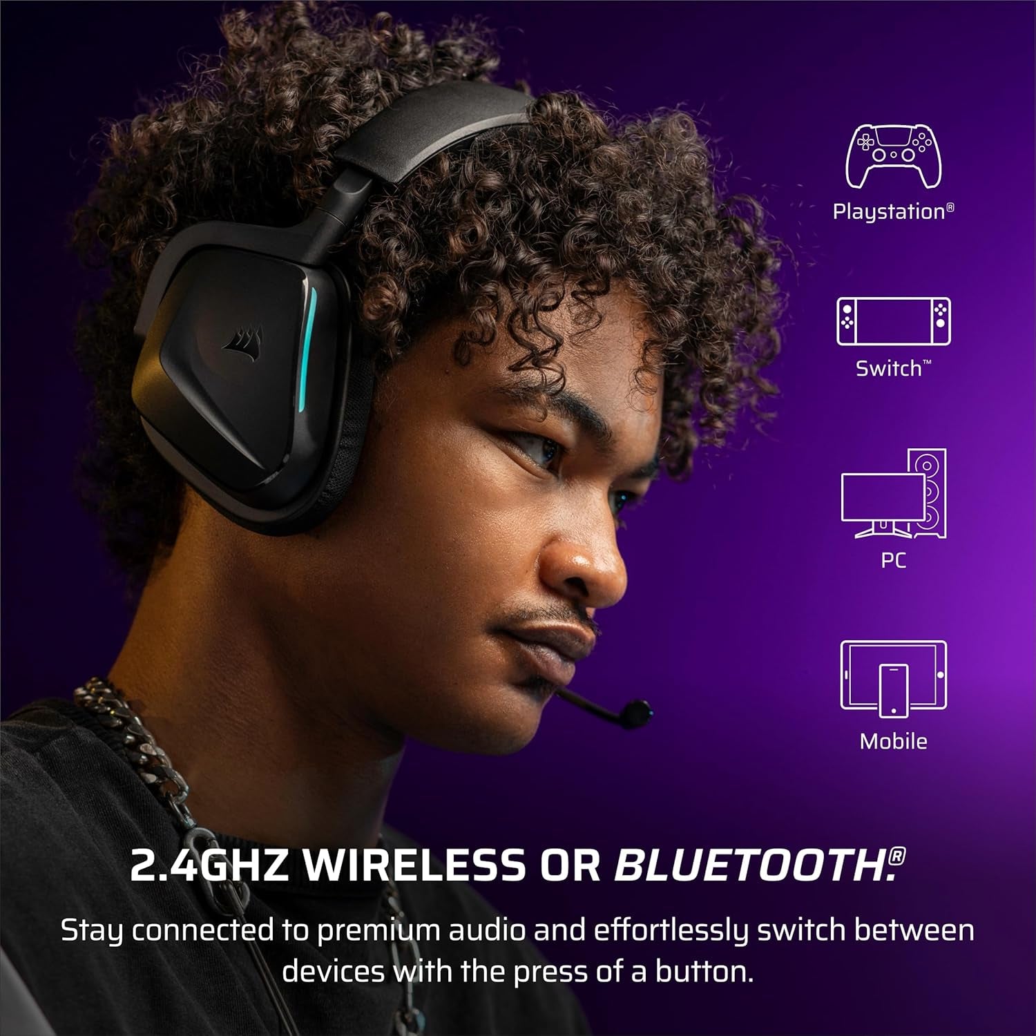 Void V2 Wireless Gaming Headset with Bluetooth for PC, PS5, PS4, Switch, Mobile – Dolby Atmos, 70 Hr Battery, Dual Wireless, Lightweight, Fast Charging – Carbon