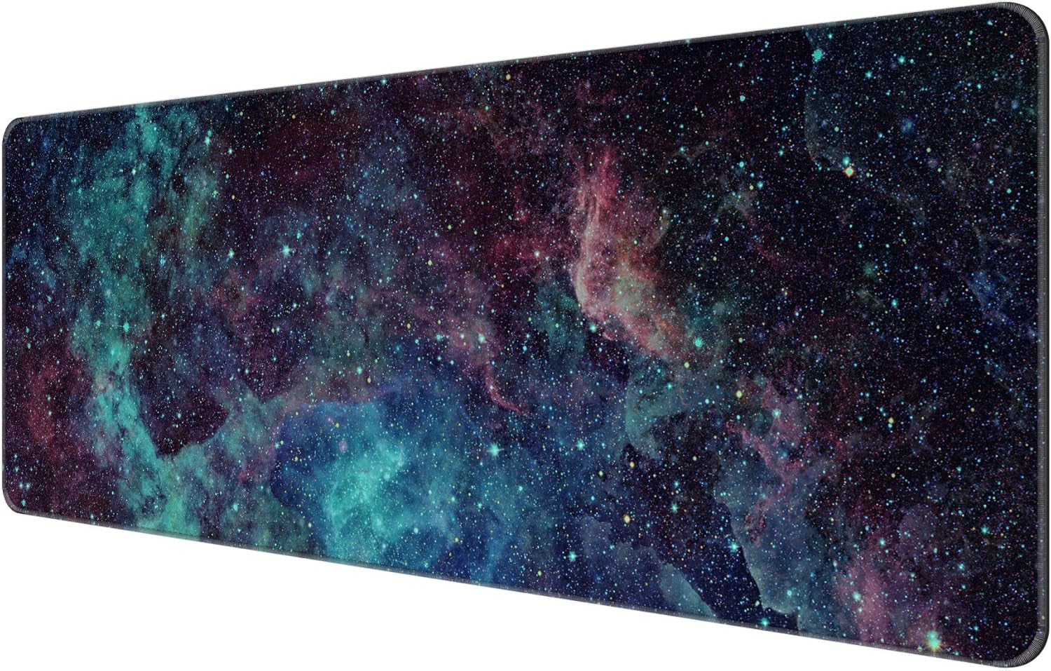 Thin Extended Gaming Mouse Pad （31.5 * 11.8 * 0.08 Inch） with Stitched Edges Large , Long XXL Keyboard and Mouse Pad Desk Mat for Gaming Office & Home - Galaxy Space